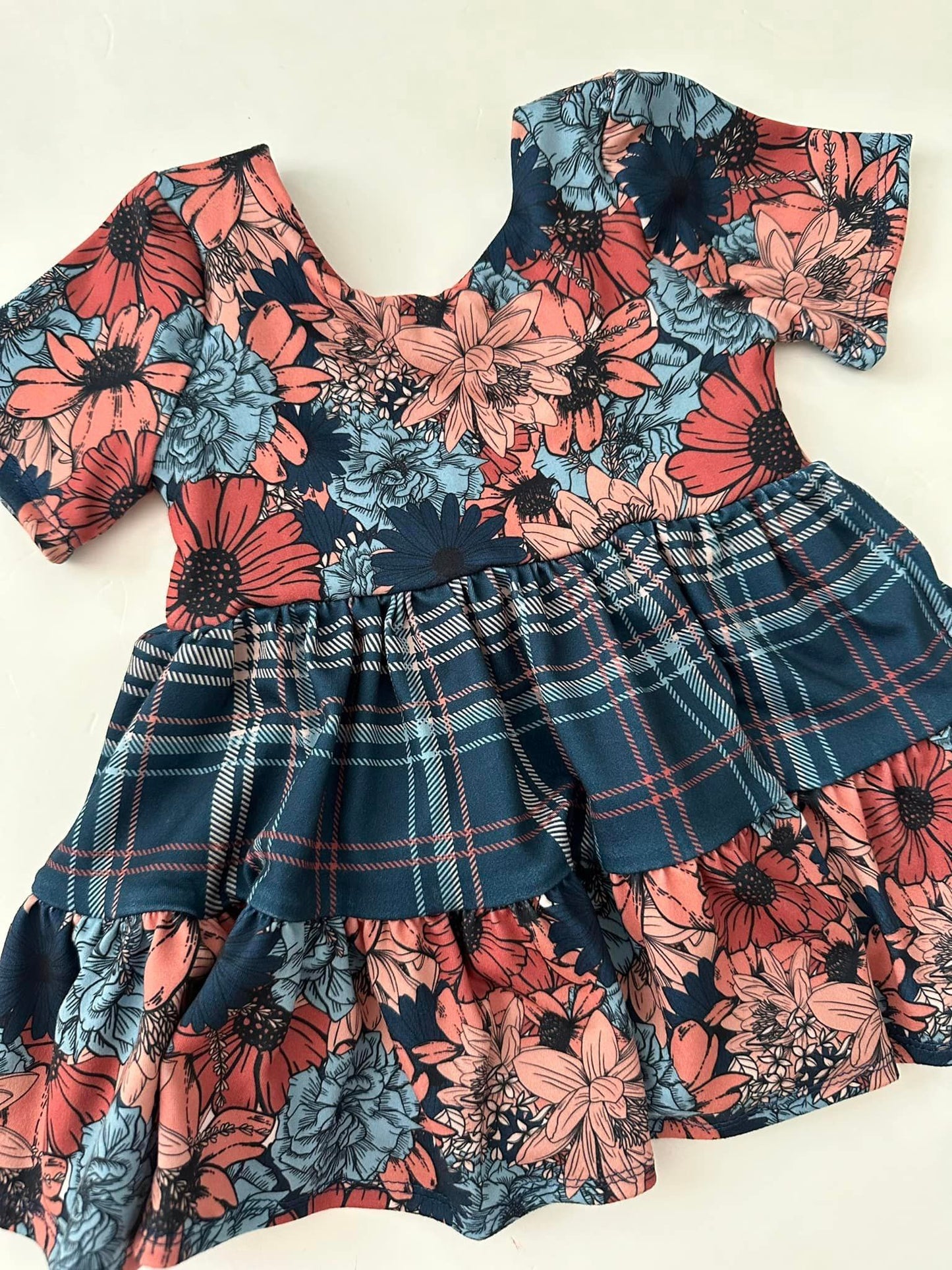 Plaid and Floral Tiered Magnolia Peplum (Copy)