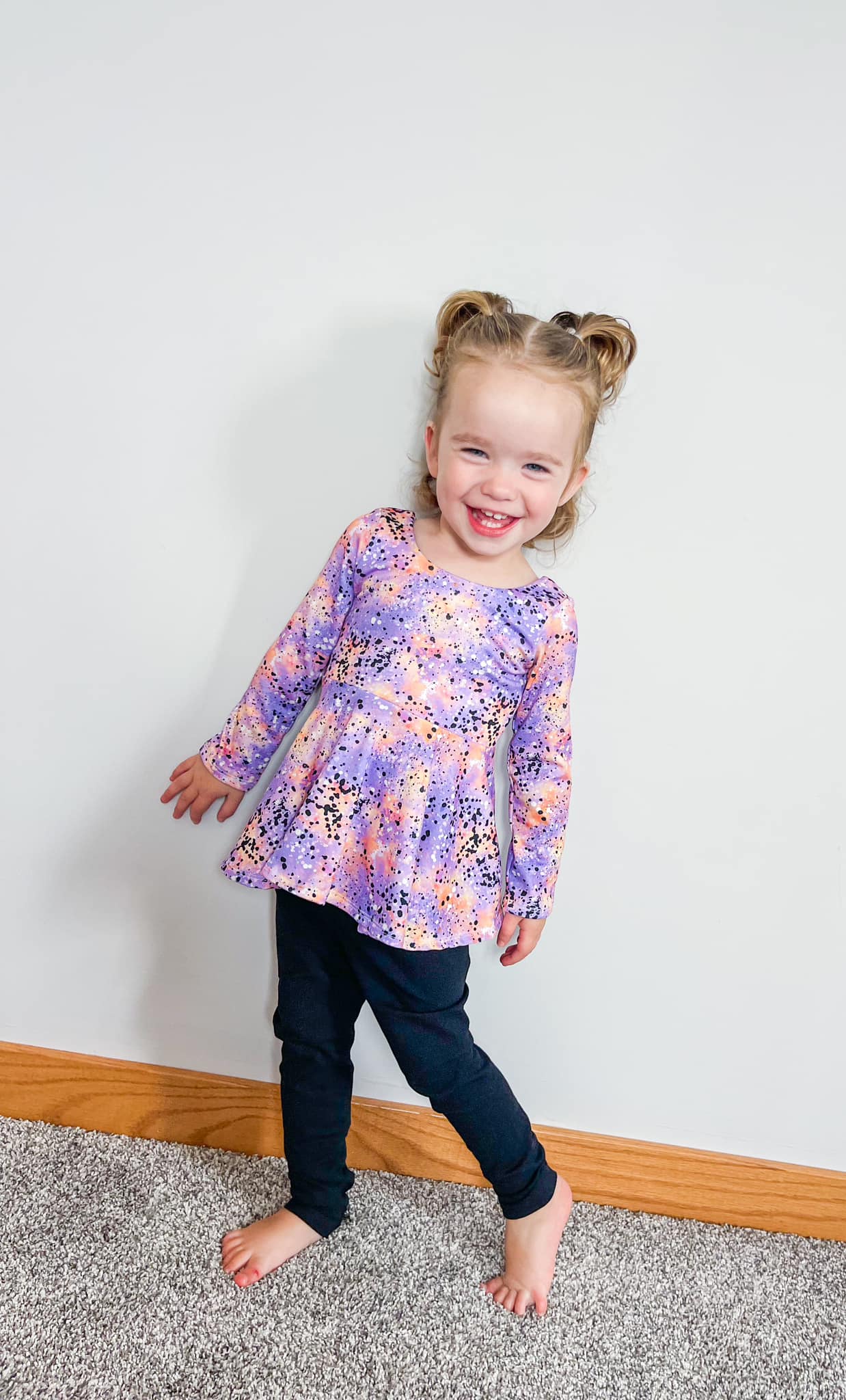 Purple Splatter Twirl Peplum