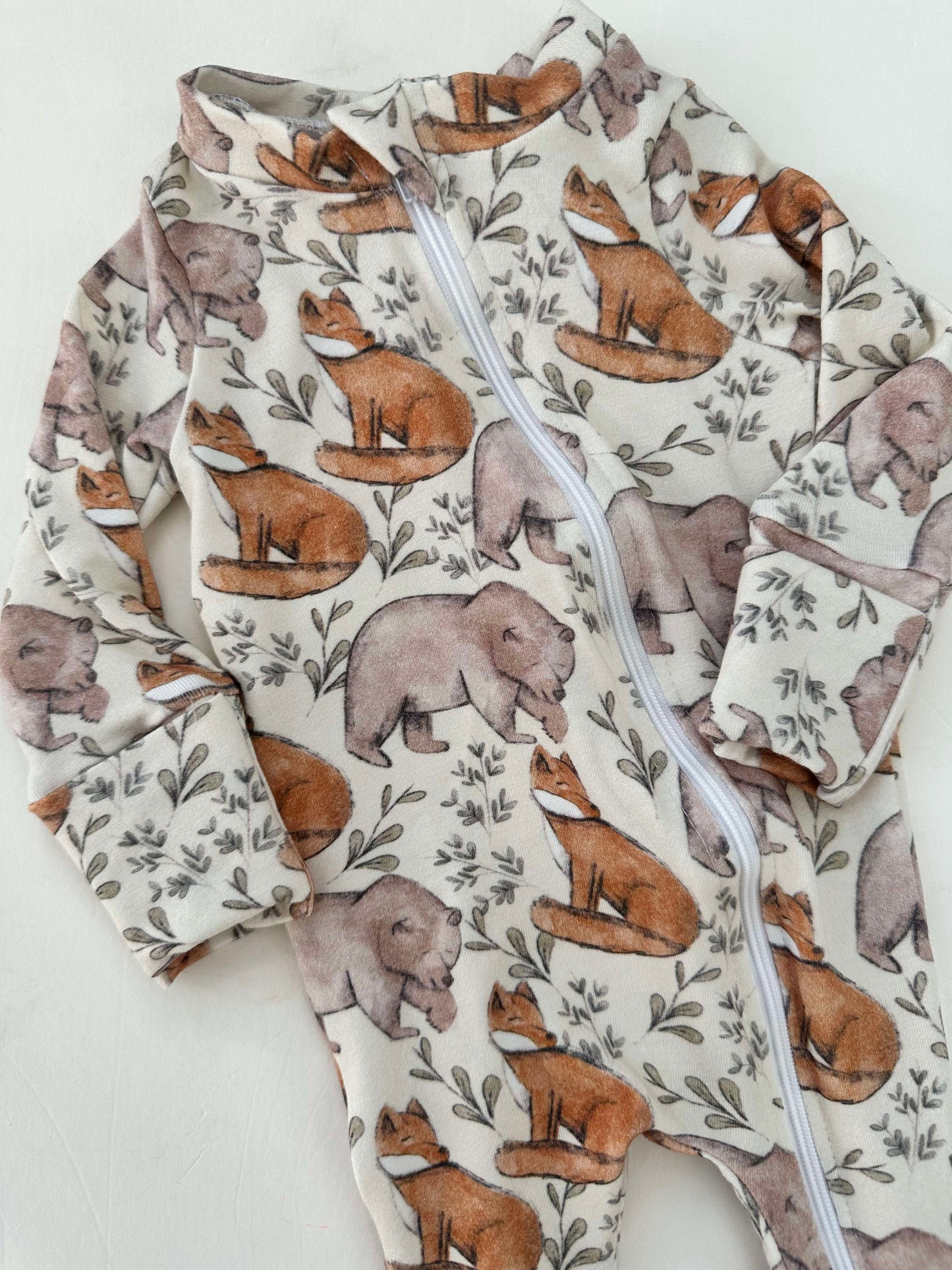 Boho Floral / Fox and Bear / Dino Bamboo Cotton Zippy