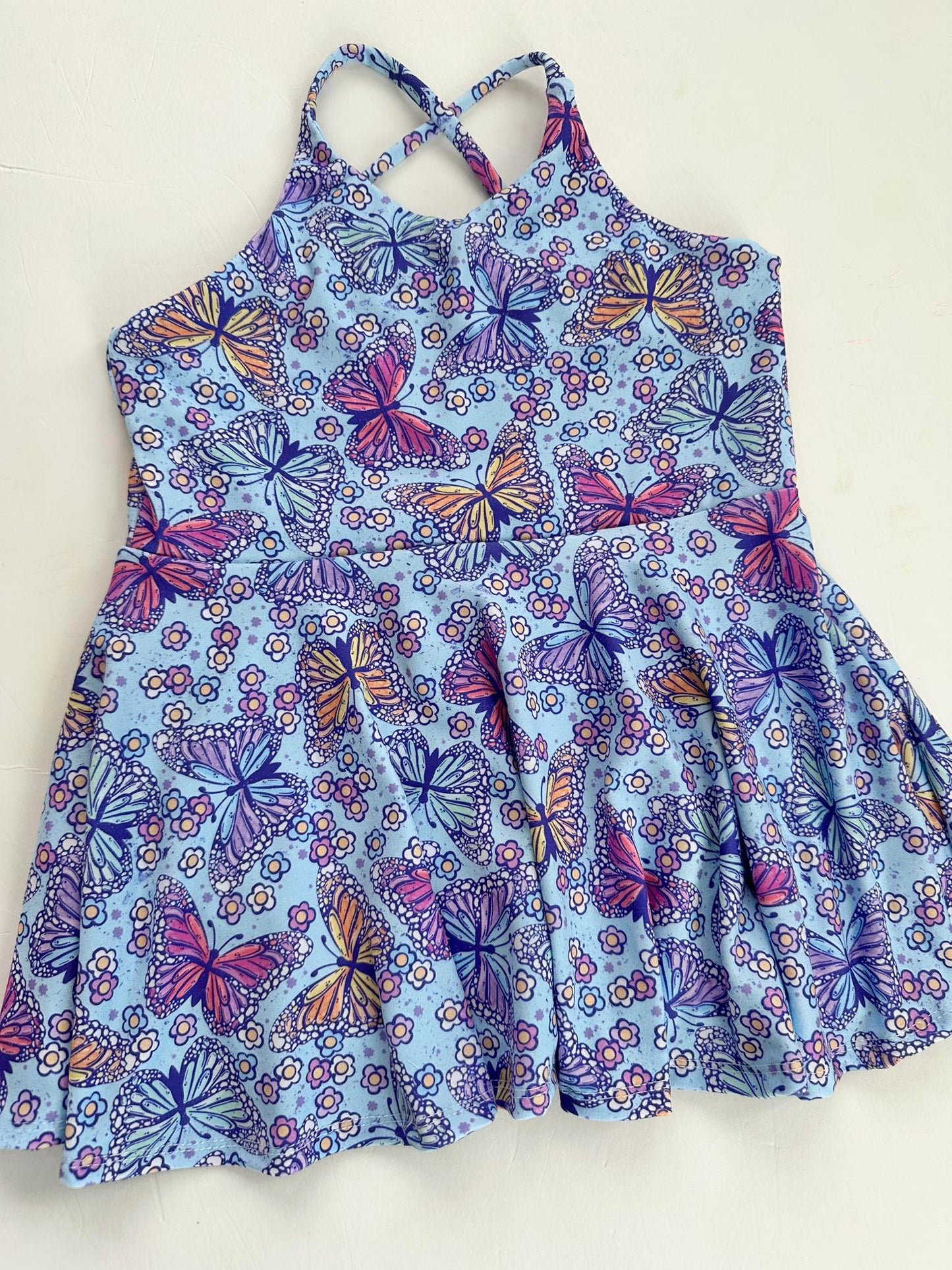 Crossback Twirl Peplum in Butterflies