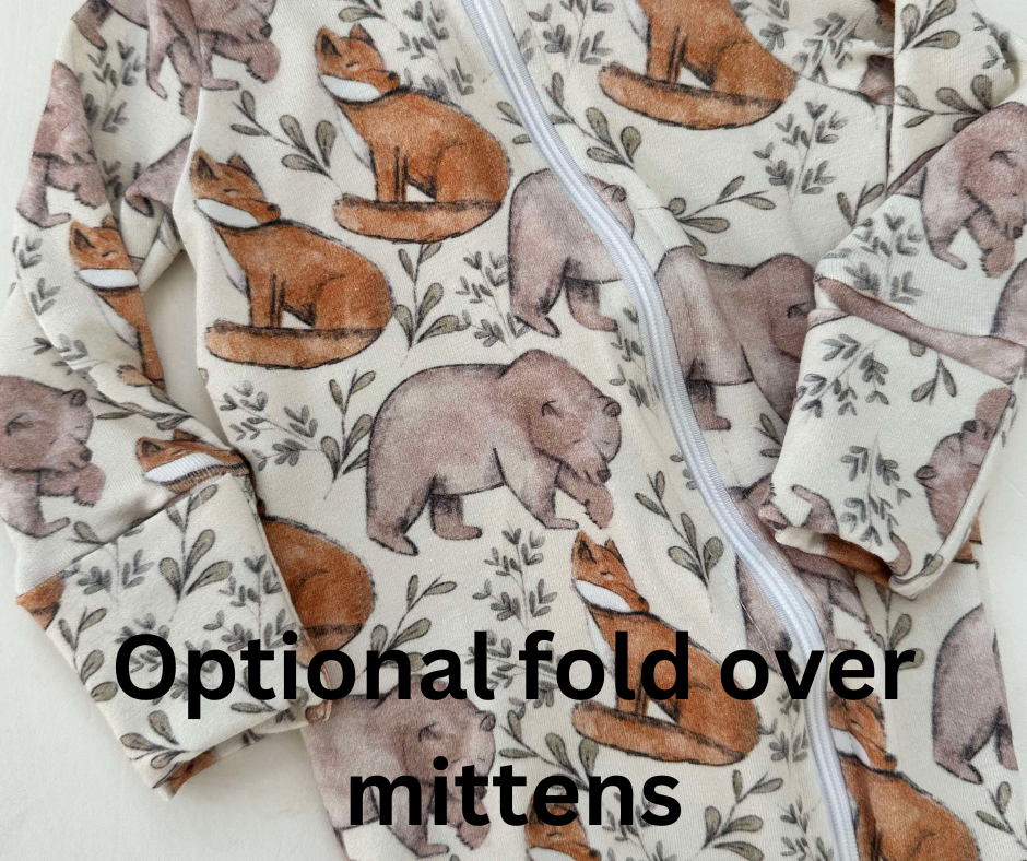 Boho Floral / Fox and Bear / Dino Bamboo Cotton Zippy