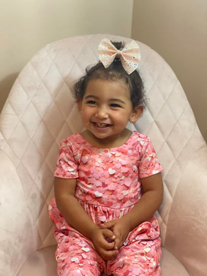 Pink Hearts Pant Romper