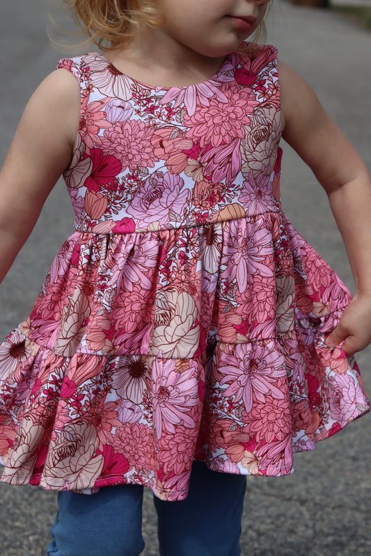 Tiered Magnolia Peplum in Boho Floral