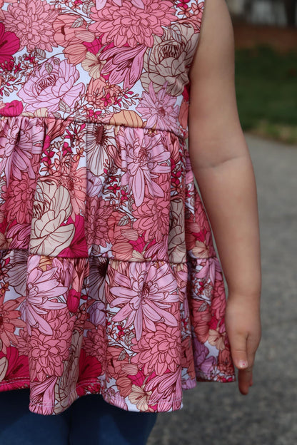 Tiered Magnolia Peplum in Boho Floral