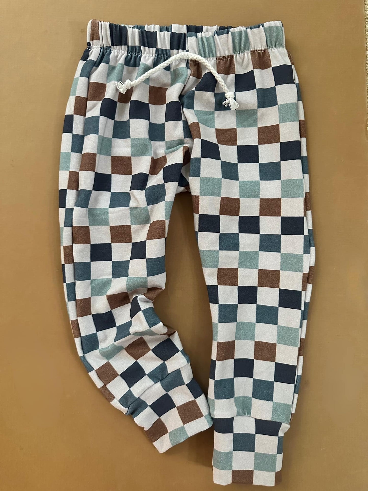 Cozy French Terry Check Joggers