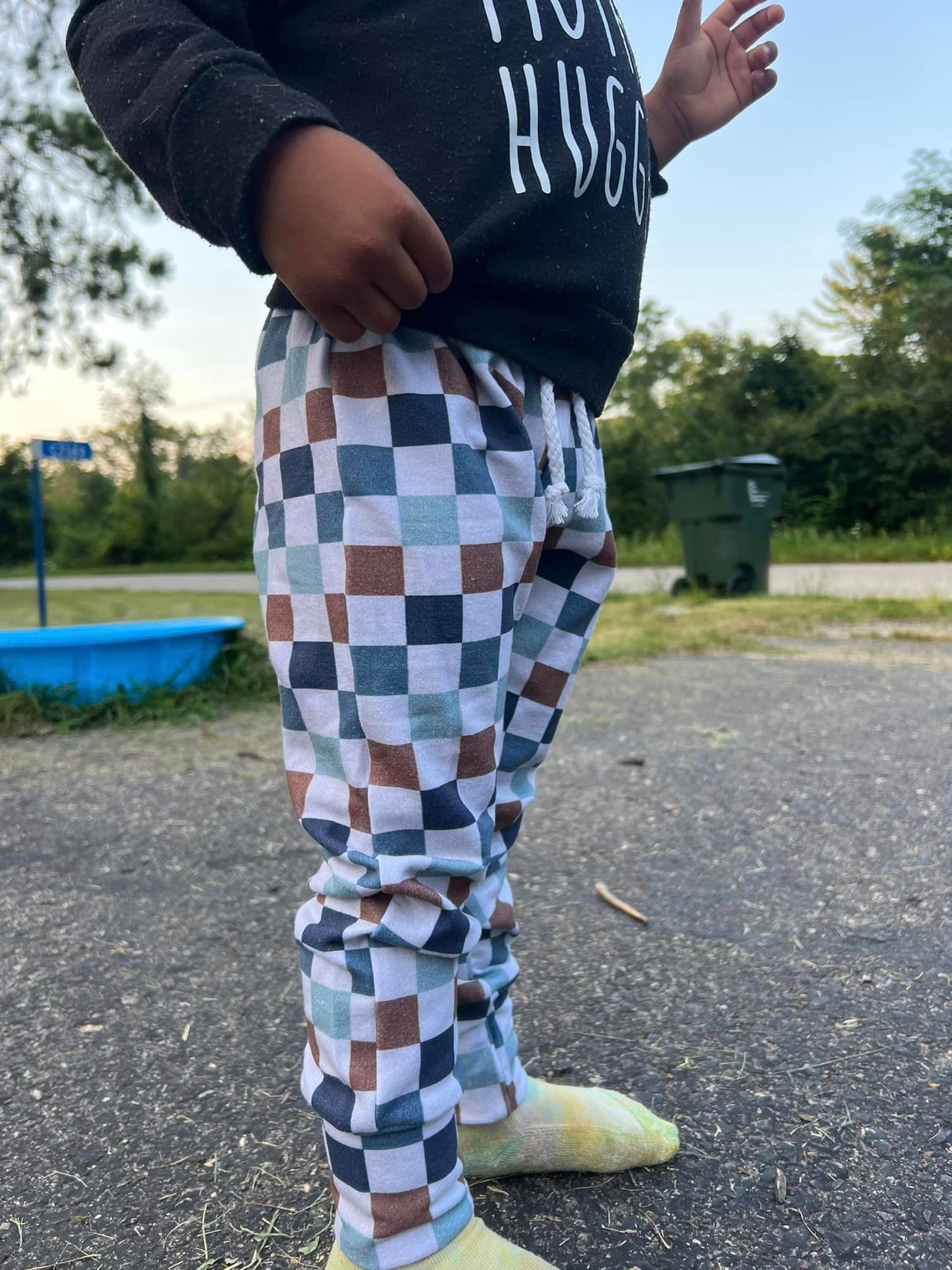 Cozy French Terry Check Joggers