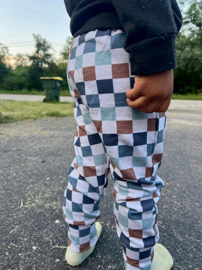 Cozy French Terry Check Joggers