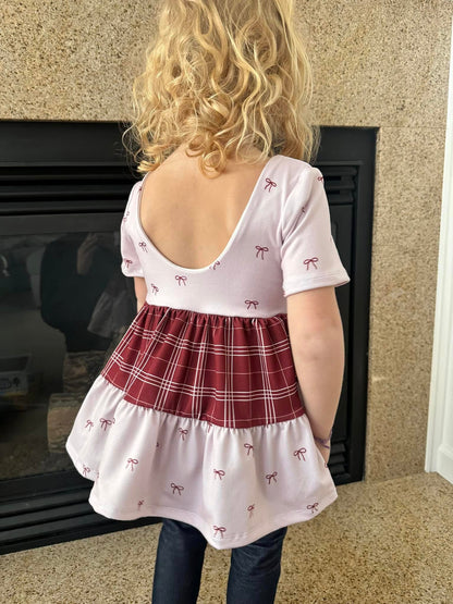 Bows and Plaid Tiered Magnolia Peplum