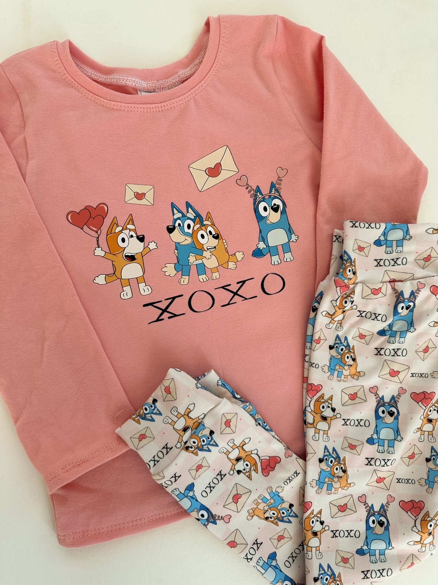 Blue Dog Shirt and Leggings Set